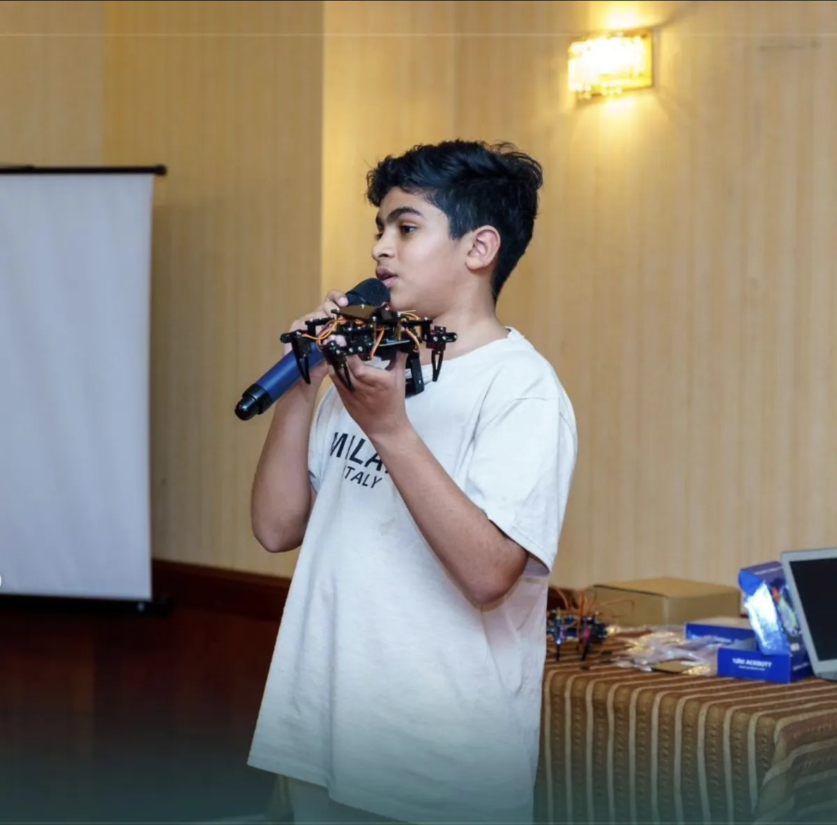Students working through a Steyp robotics session in Dubai